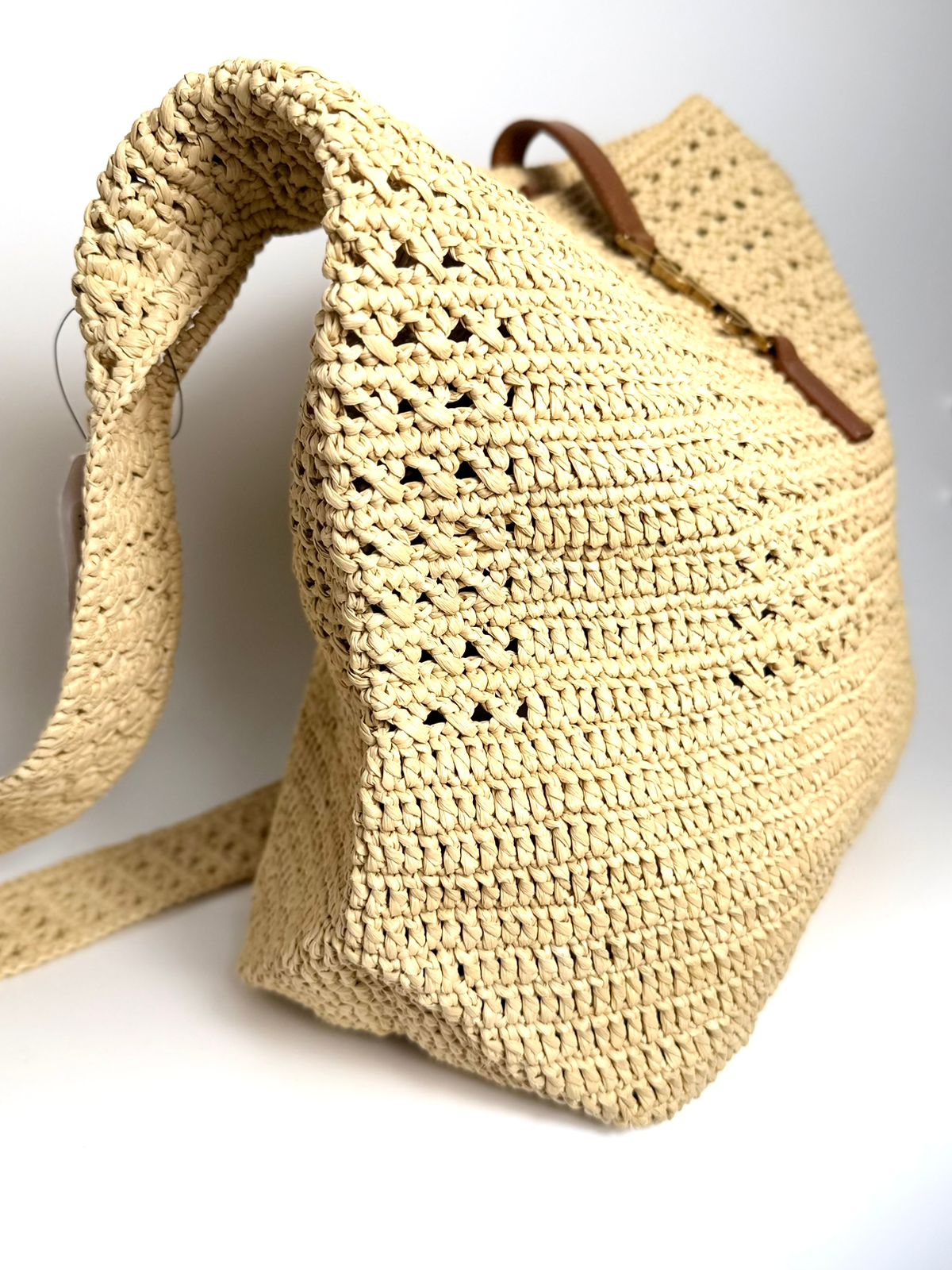 YSL LE 5 À 7 RAFFIA HOBO SHOULDER BAG
