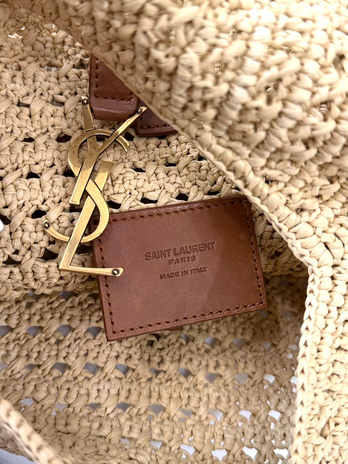 YSL LE 5 À 7 RAFFIA HOBO SHOULDER BAG