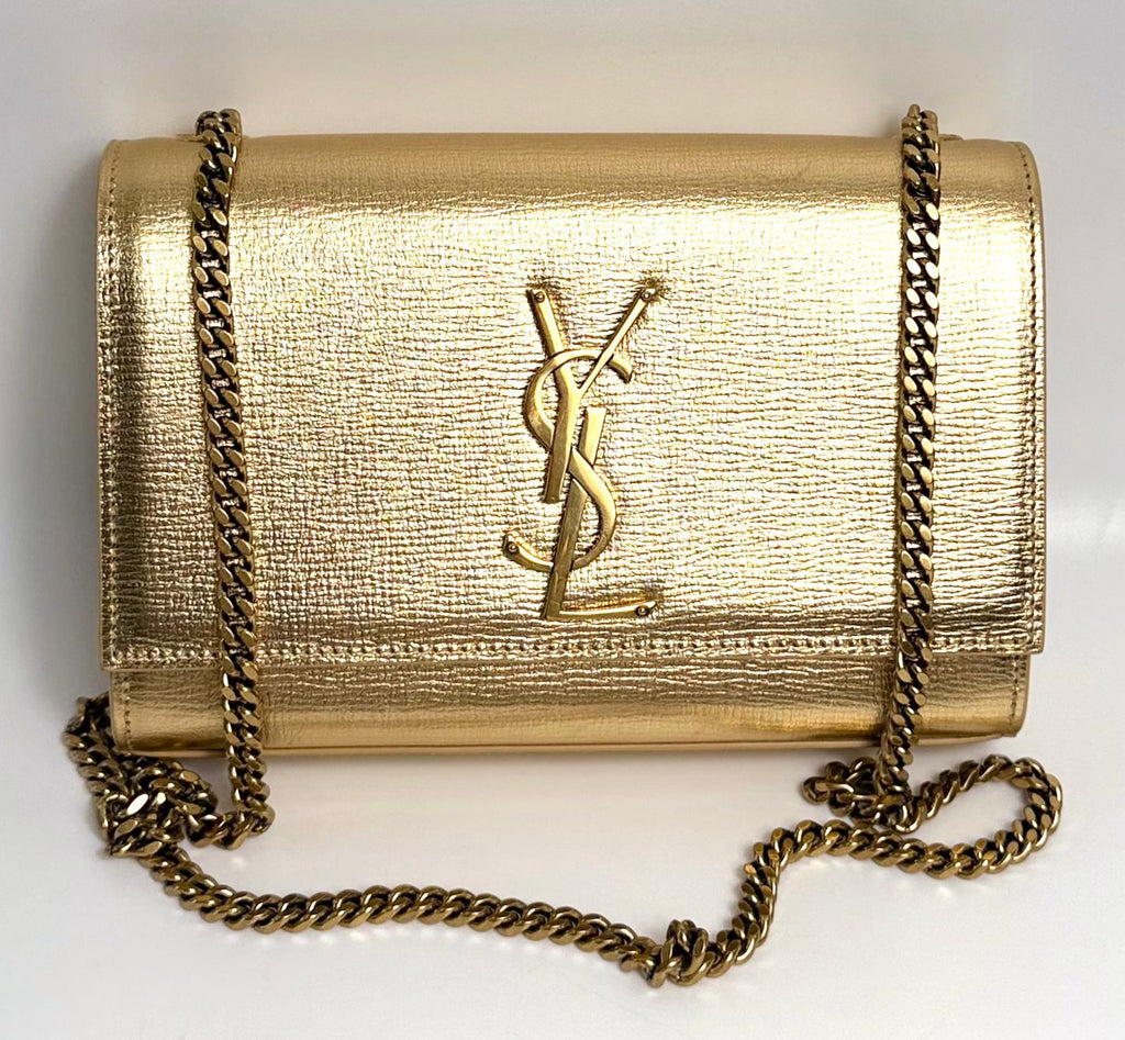 YSL KATE TASSEL METALLIC CALFSKIN LEATHER CROSSBODY BAG