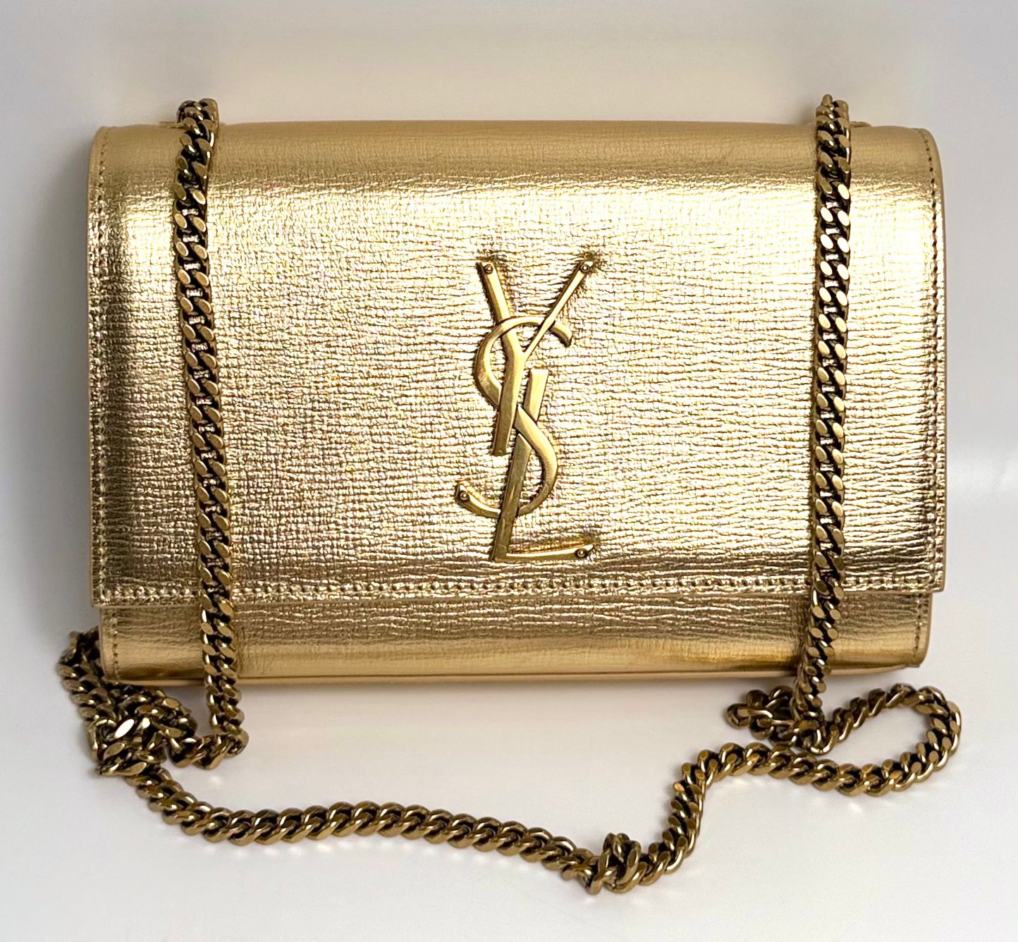 YSL KATE TASSEL METALLIC CALFSKIN LEATHER CROSSBODY BAG