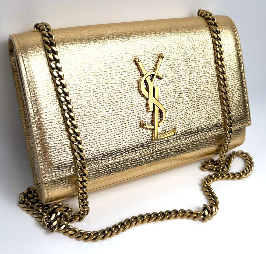 YSL KATE TASSEL METALLIC CALFSKIN LEATHER CROSSBODY BAG