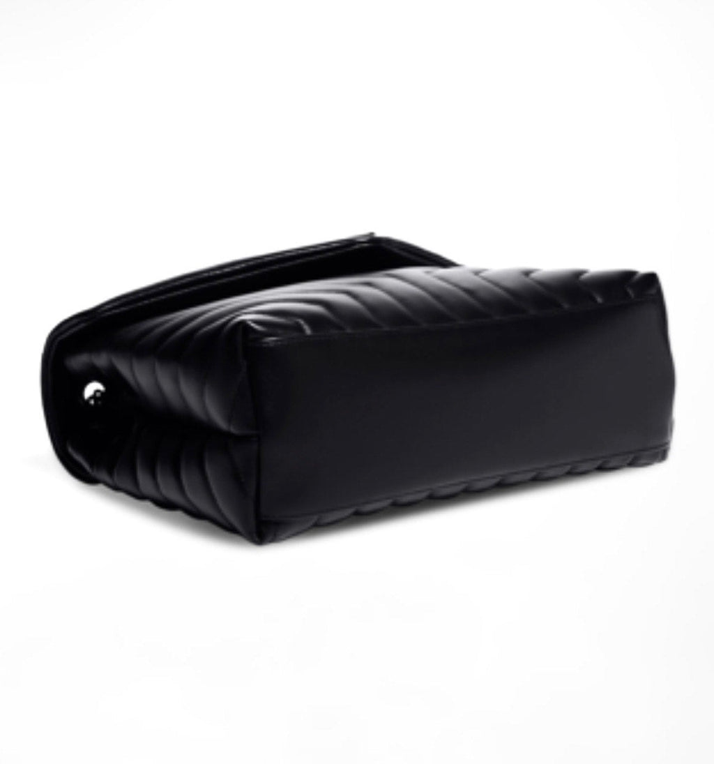 YSL LOULOU MEDIUM QUILTED LEATHER BLACK ON BLACK SHOULDER BAG