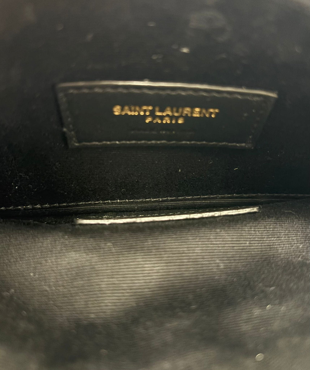 YSL MONOGRAM CHEVRON QUILTED CALFSKIN CLUTCH BAG