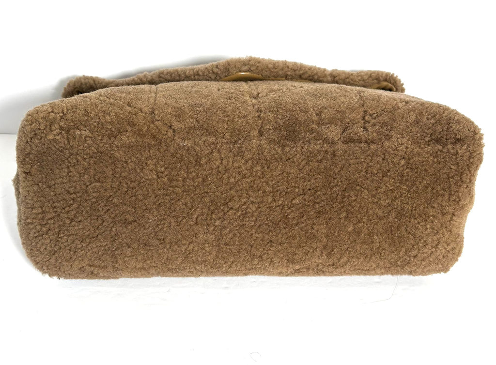 YSL SHEARLING MEDIUM MONOGRAM LOULOU PUFFER BAG