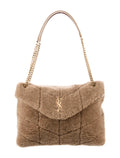 YSL SHEARLING MEDIUM MONOGRAM LOULOU PUFFER BAG