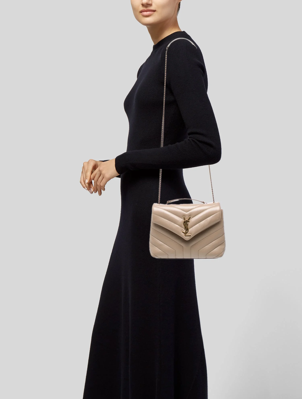 YSL LOULOU LAMBSKIN LEATHER SMALL SHOULDER BAG
