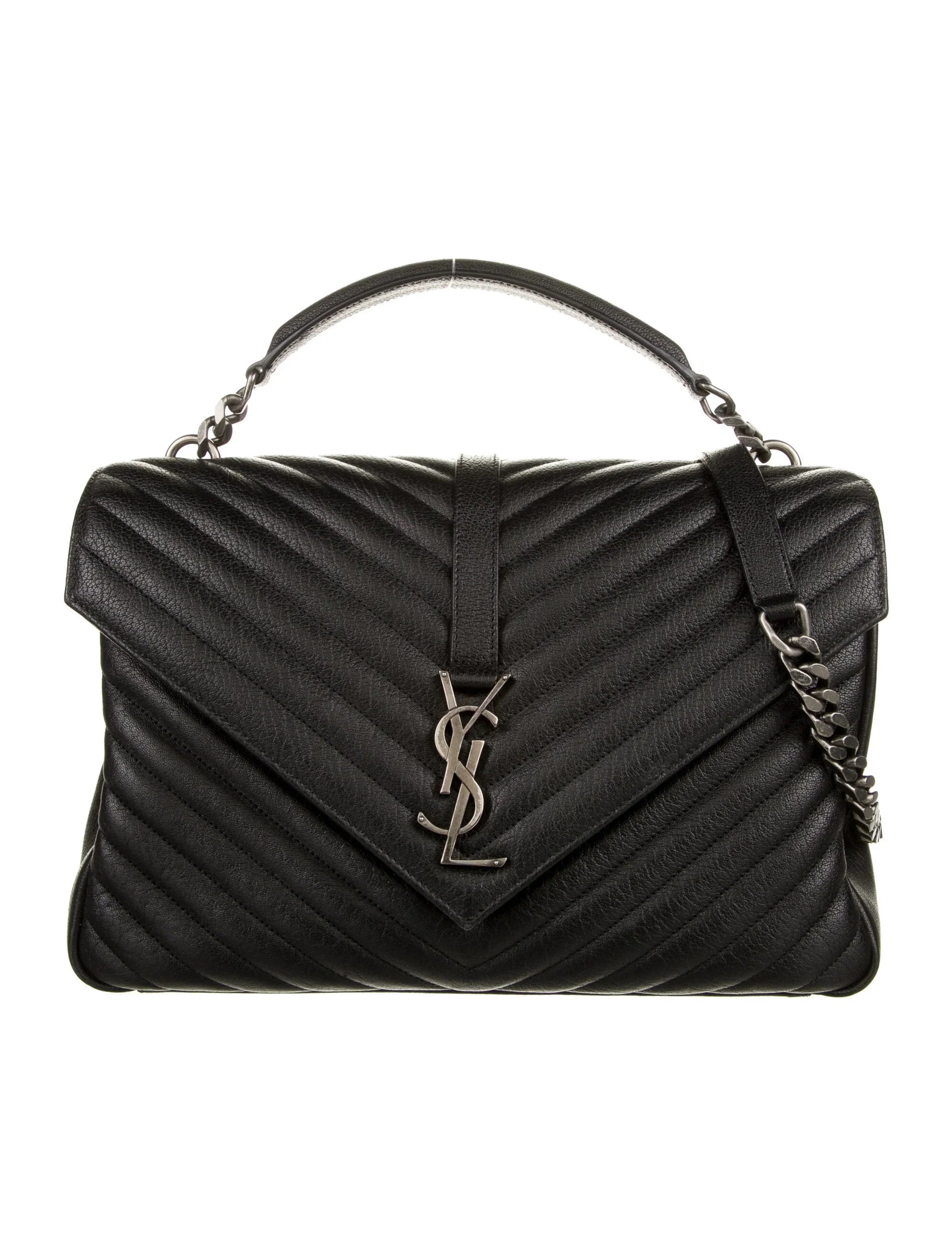 YSL COLLEGE MEDIUM QUILTED LEATHER SHOULDER BAG