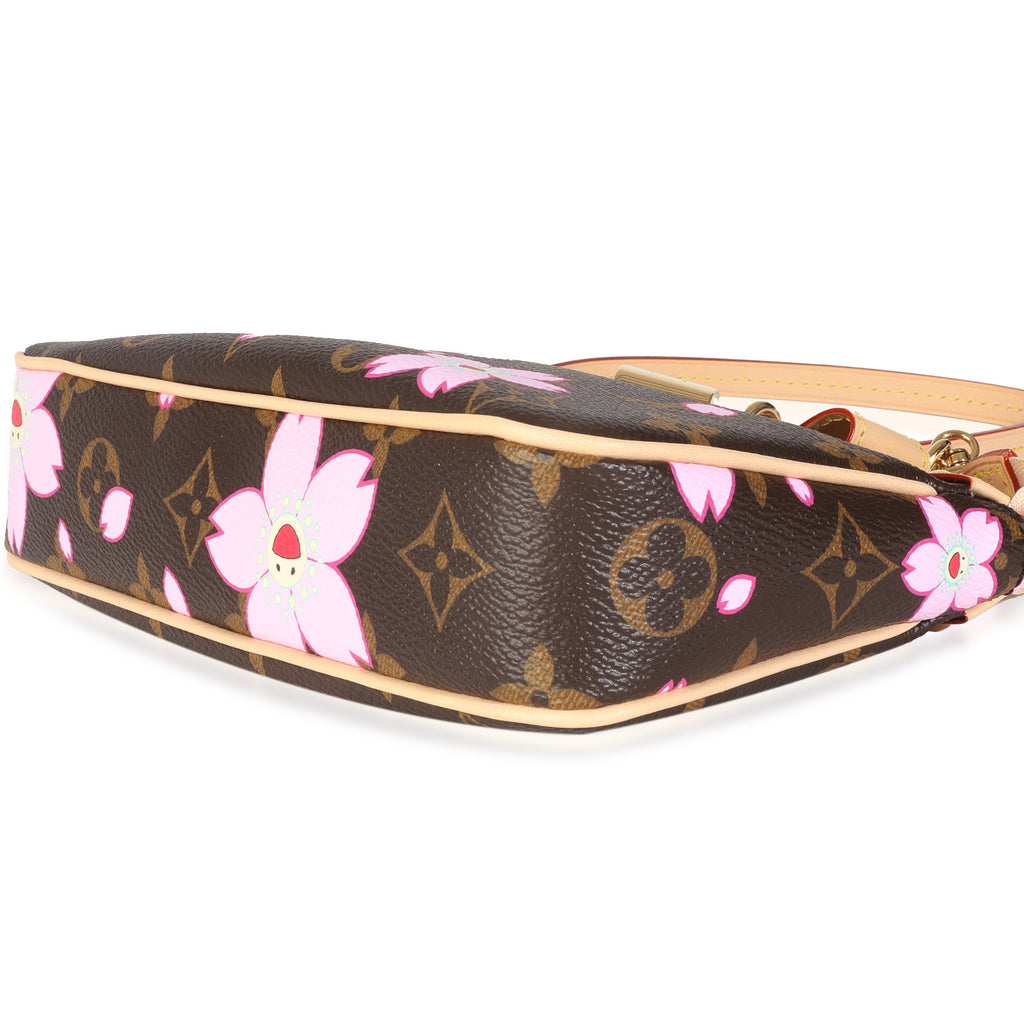 x TM Sakura Brown Monogram Canvas Pochette Accessoires