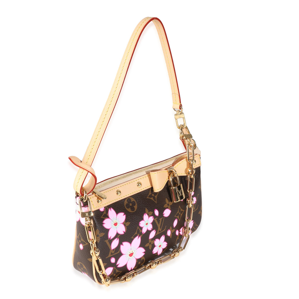 x TM Sakura Brown Monogram Canvas Pochette Accessoires