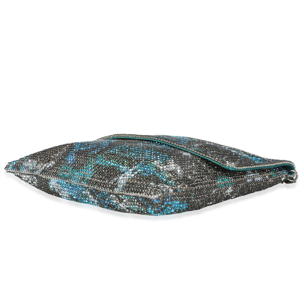 Silver Blue Graffiti CC Chainmail Flap Bag
