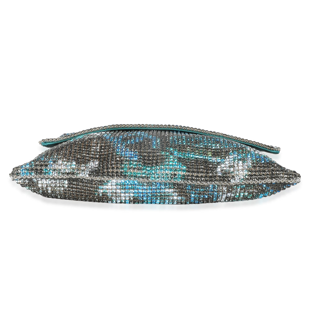 Silver Blue Graffiti CC Chainmail Flap Bag