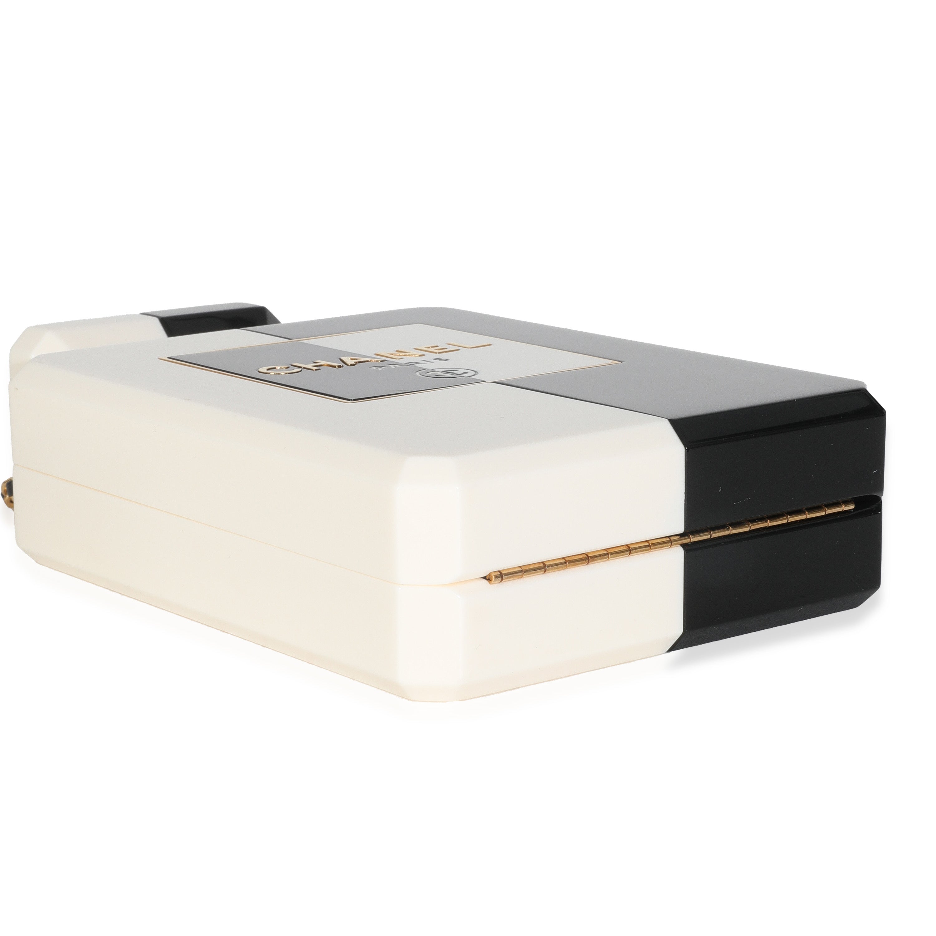 White Black Plexiglass Perfume Bottle Clutch