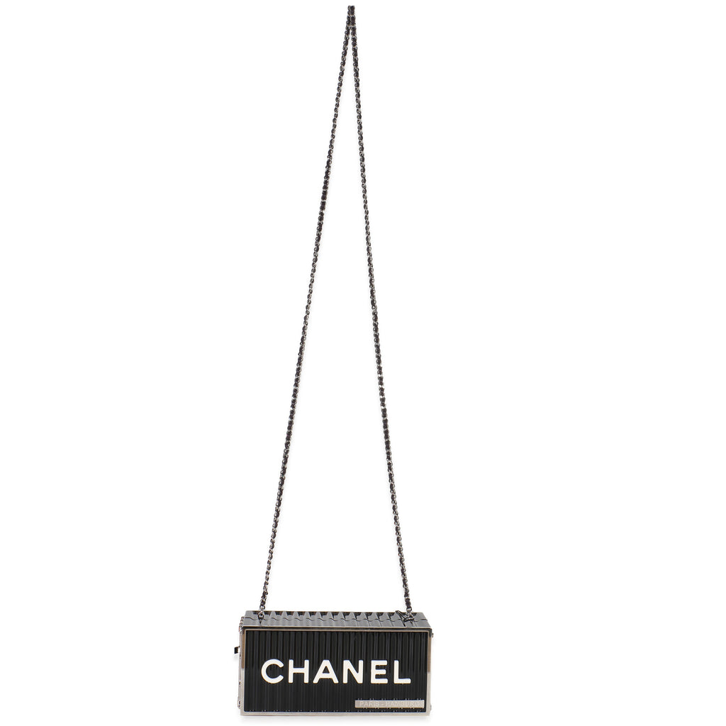 18A Black Lucite Paris Hamburg Minaudiere Shipping Container Clutch