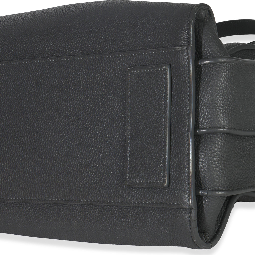 Grey Grained Calfskin Small Souple Sac De Jour