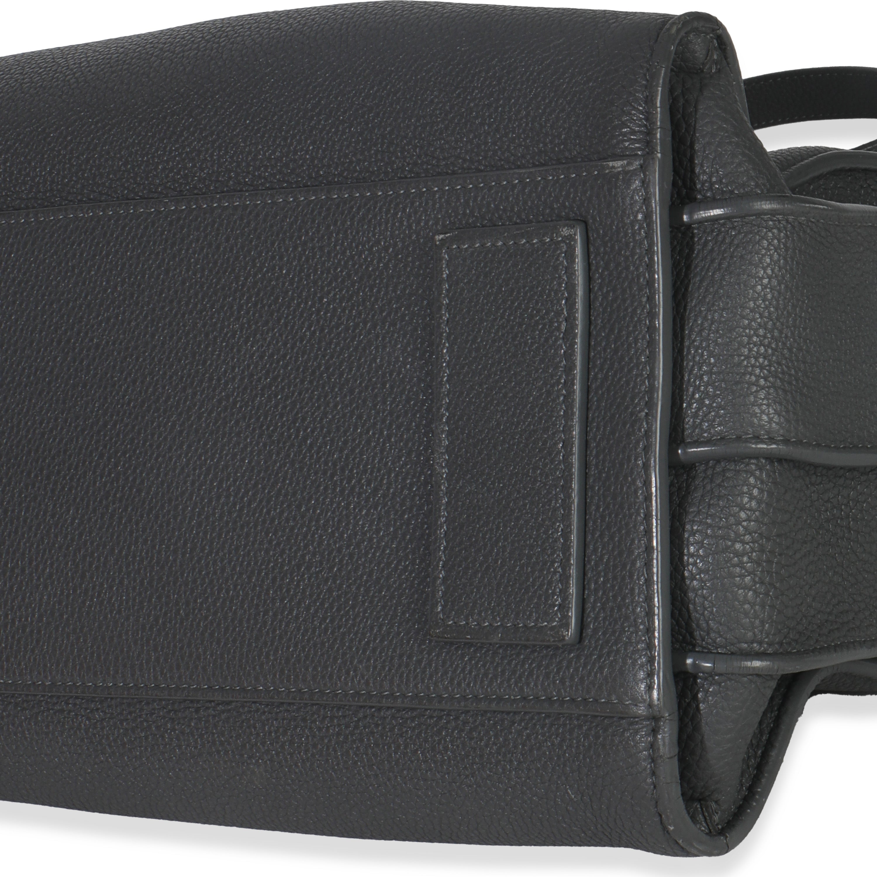 Grey Grained Calfskin Small Souple Sac De Jour