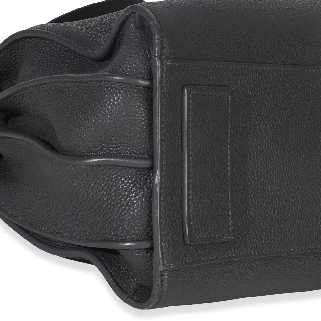 Grey Grained Calfskin Small Souple Sac De Jour
