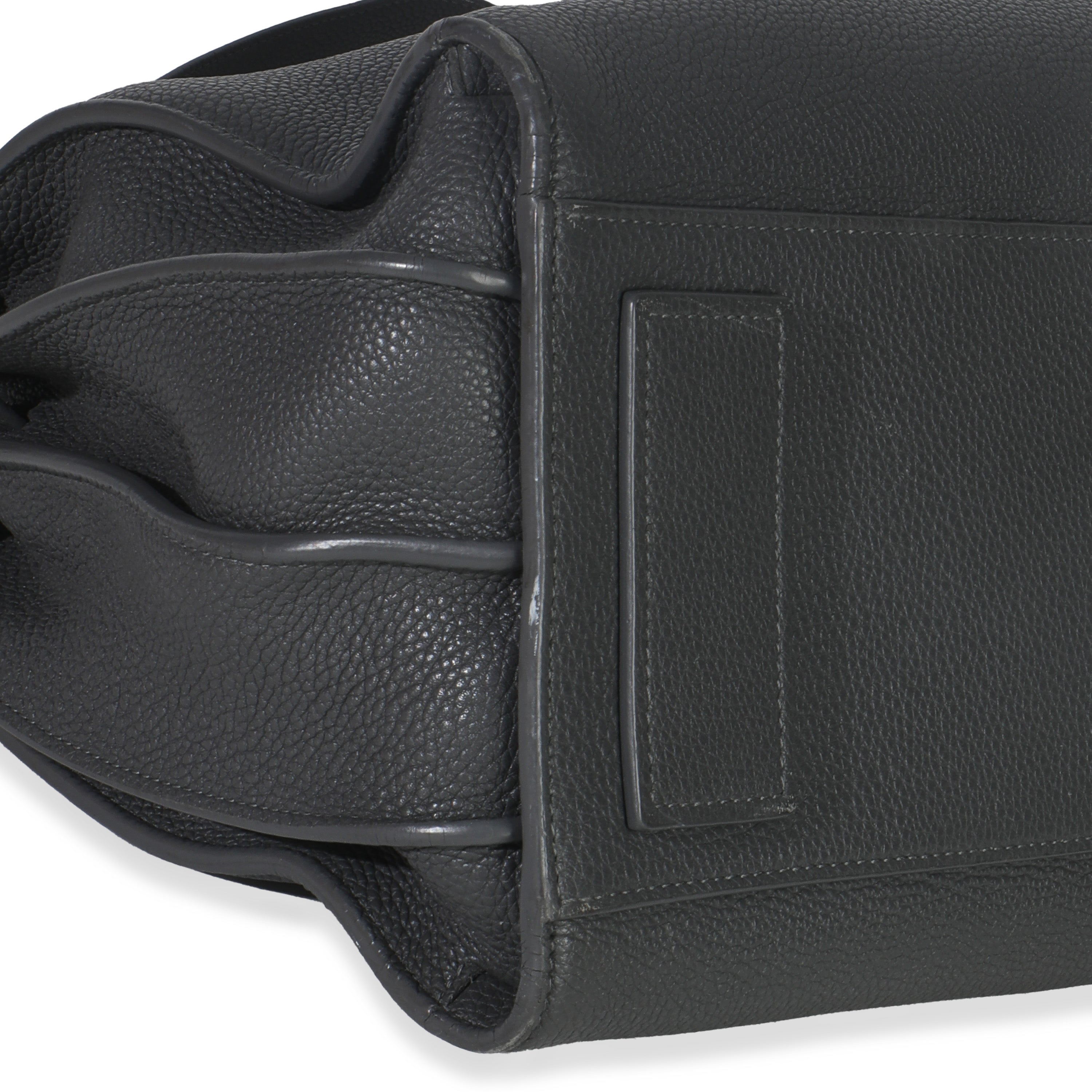 Grey Grained Calfskin Small Souple Sac De Jour