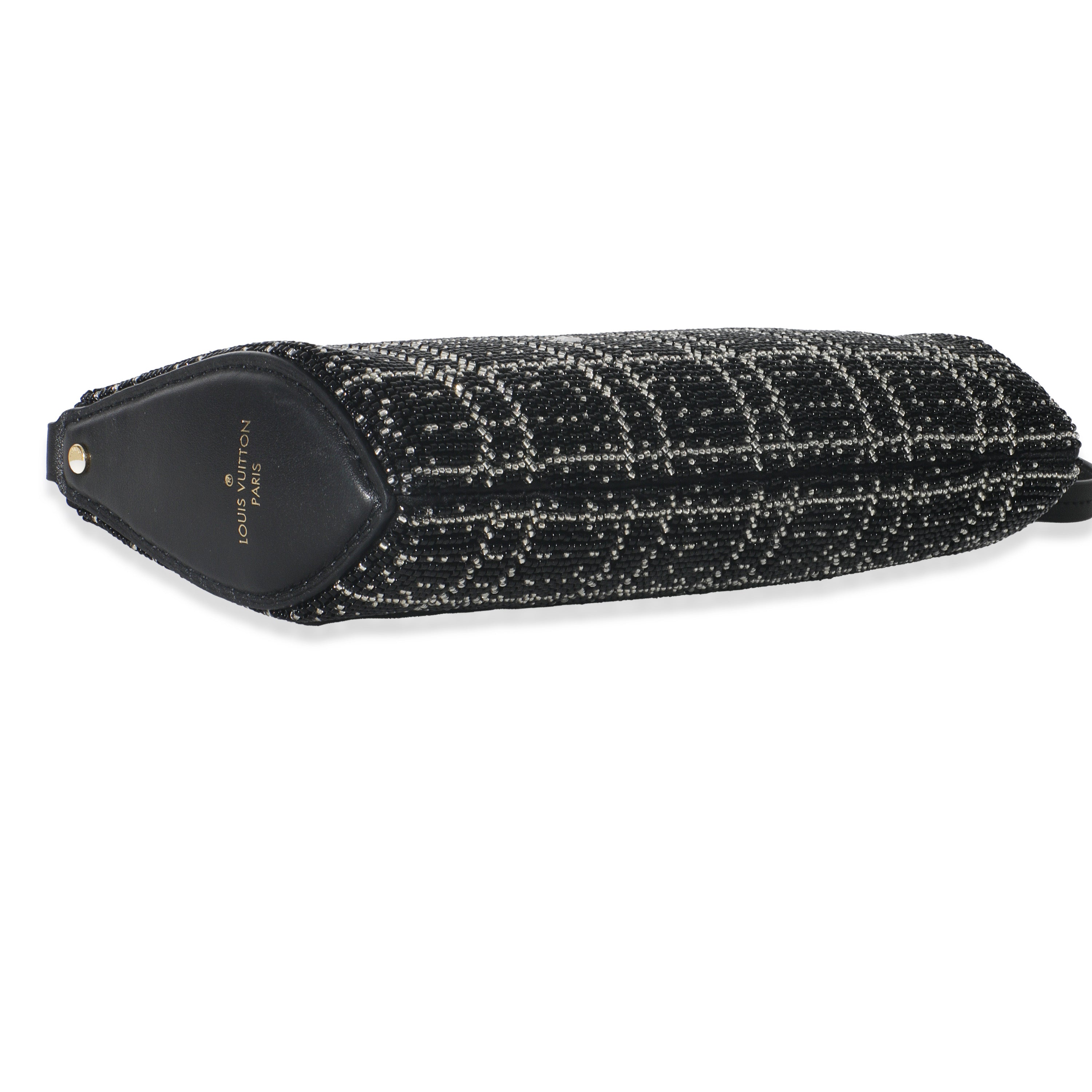 Black White Beaded Pochette Tirette