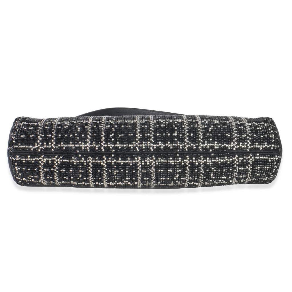 Black White Beaded Pochette Tirette