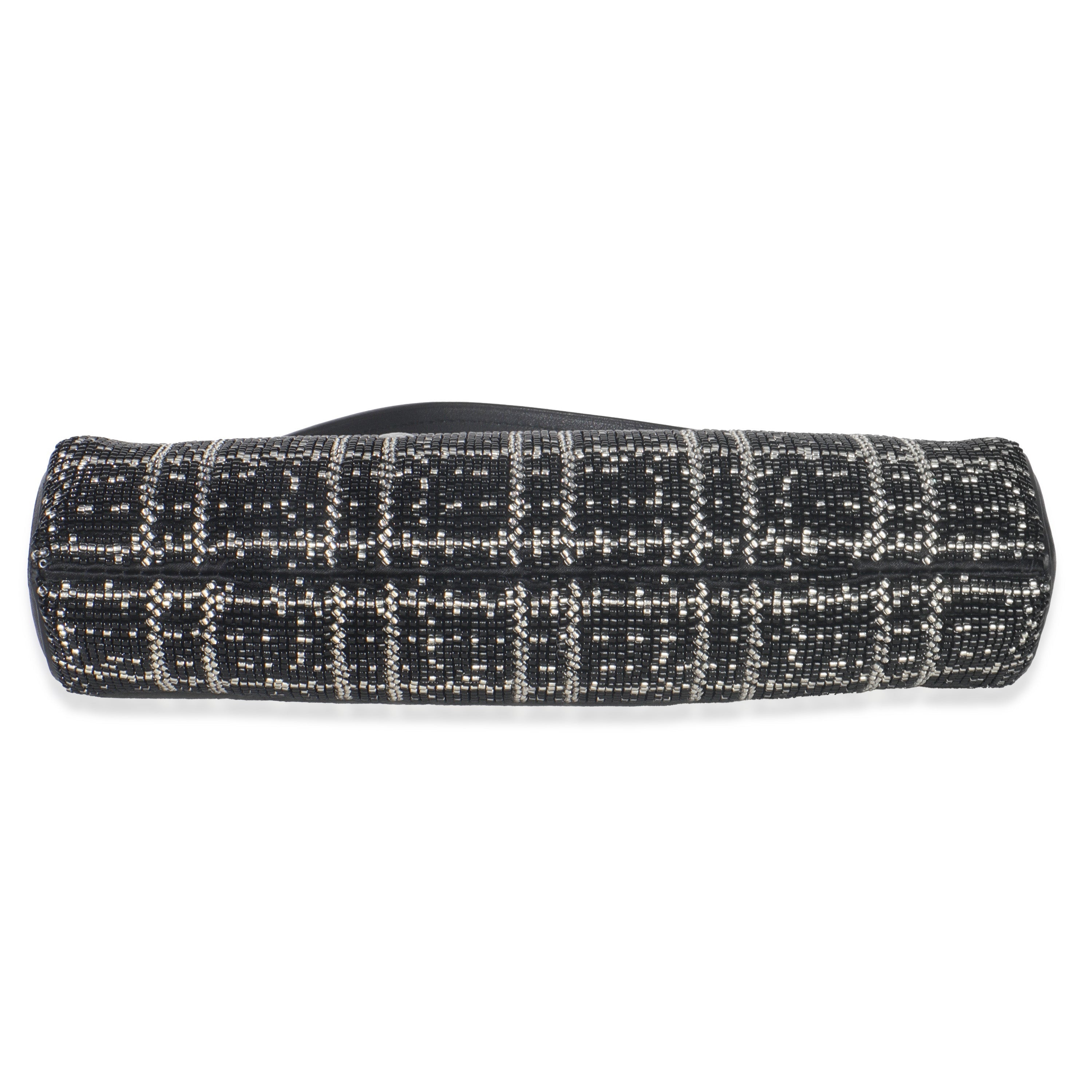 Black White Beaded Pochette Tirette