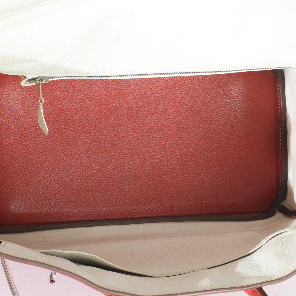Sanguine White Clemence Verso Birkin 35 PHW