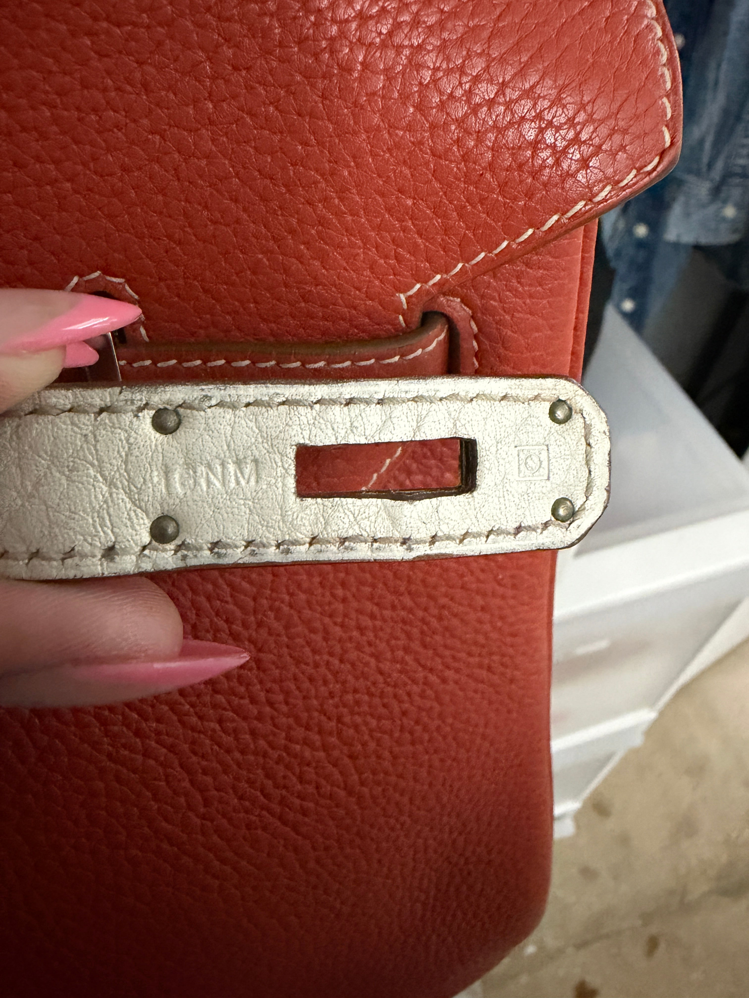 Sanguine White Clemence Verso Birkin 35 PHW