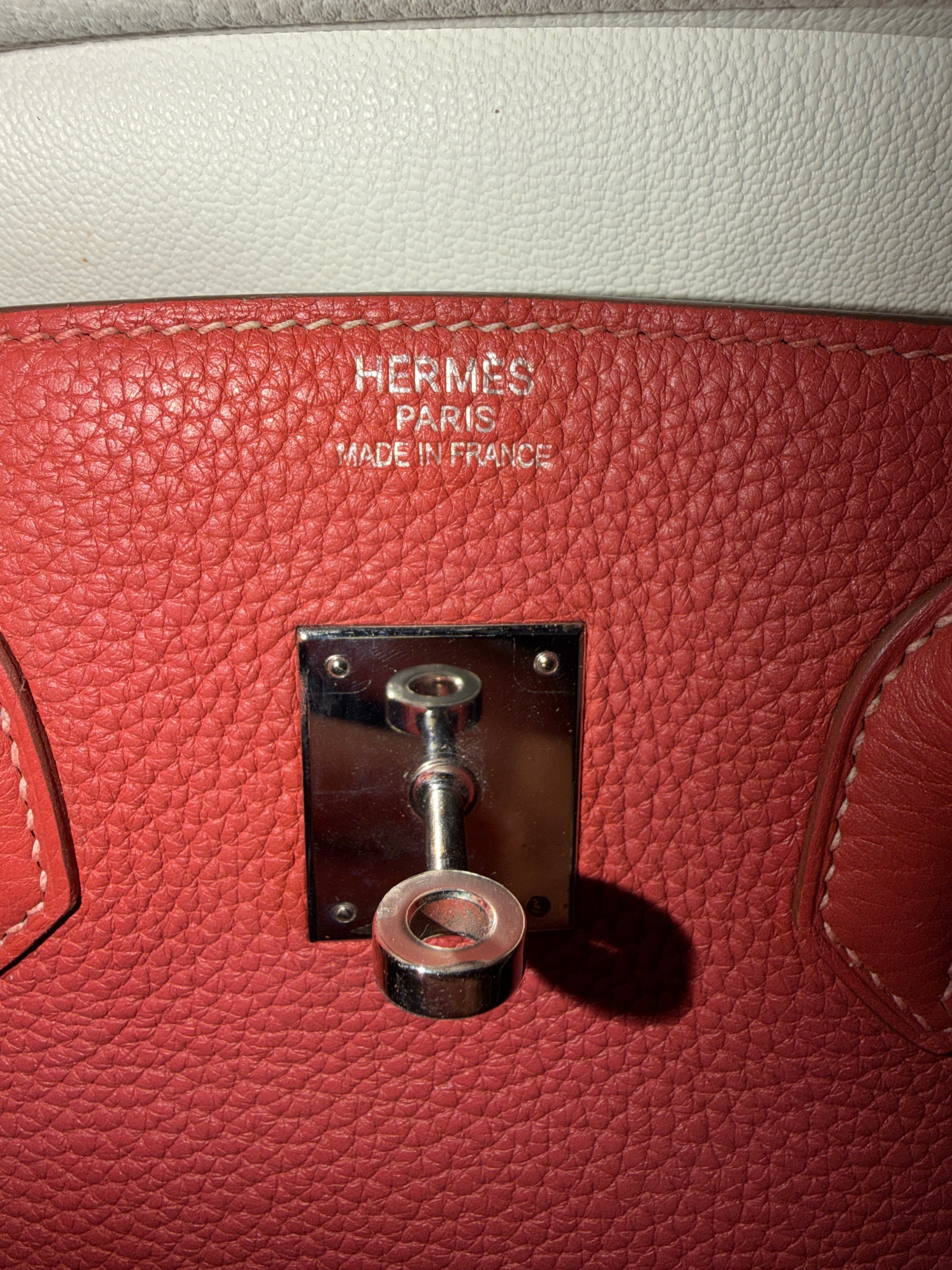 Sanguine White Clemence Verso Birkin 35 PHW
