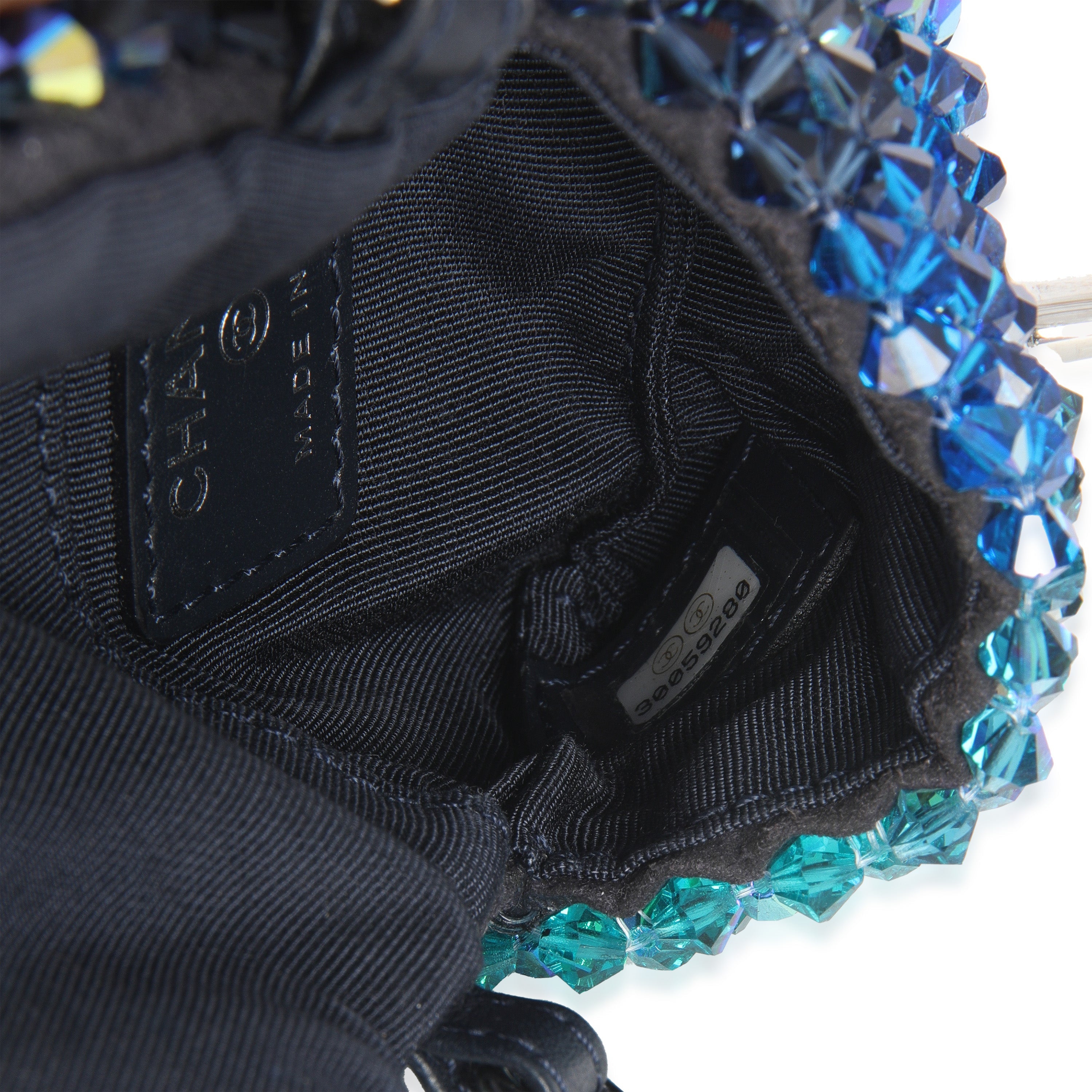 Blue Ombre Beaded Micro Clutch On Chain