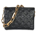 Black Monogram Embossed Lambskin Coussin BB