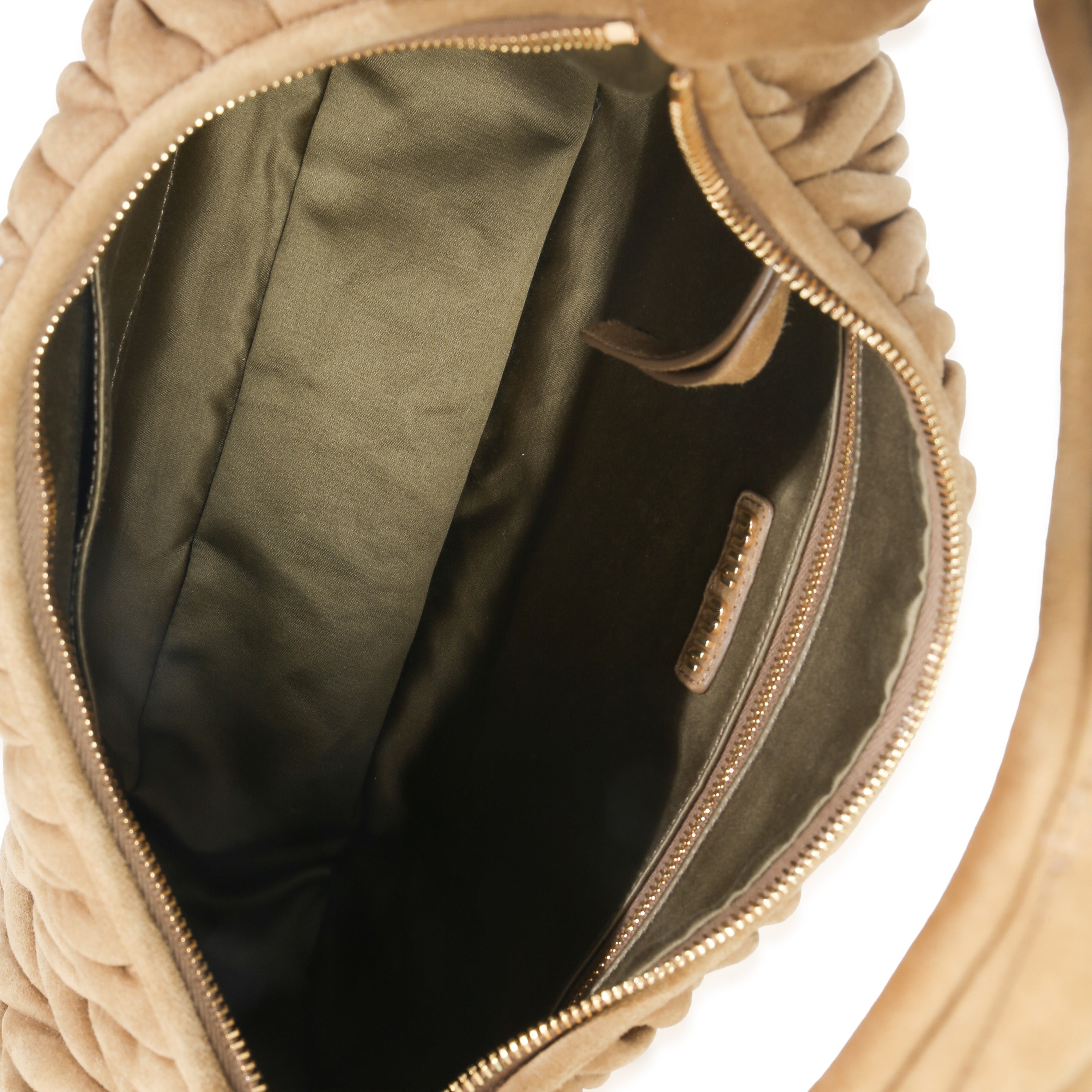 Brown Suede Matelasse Wander Hobo