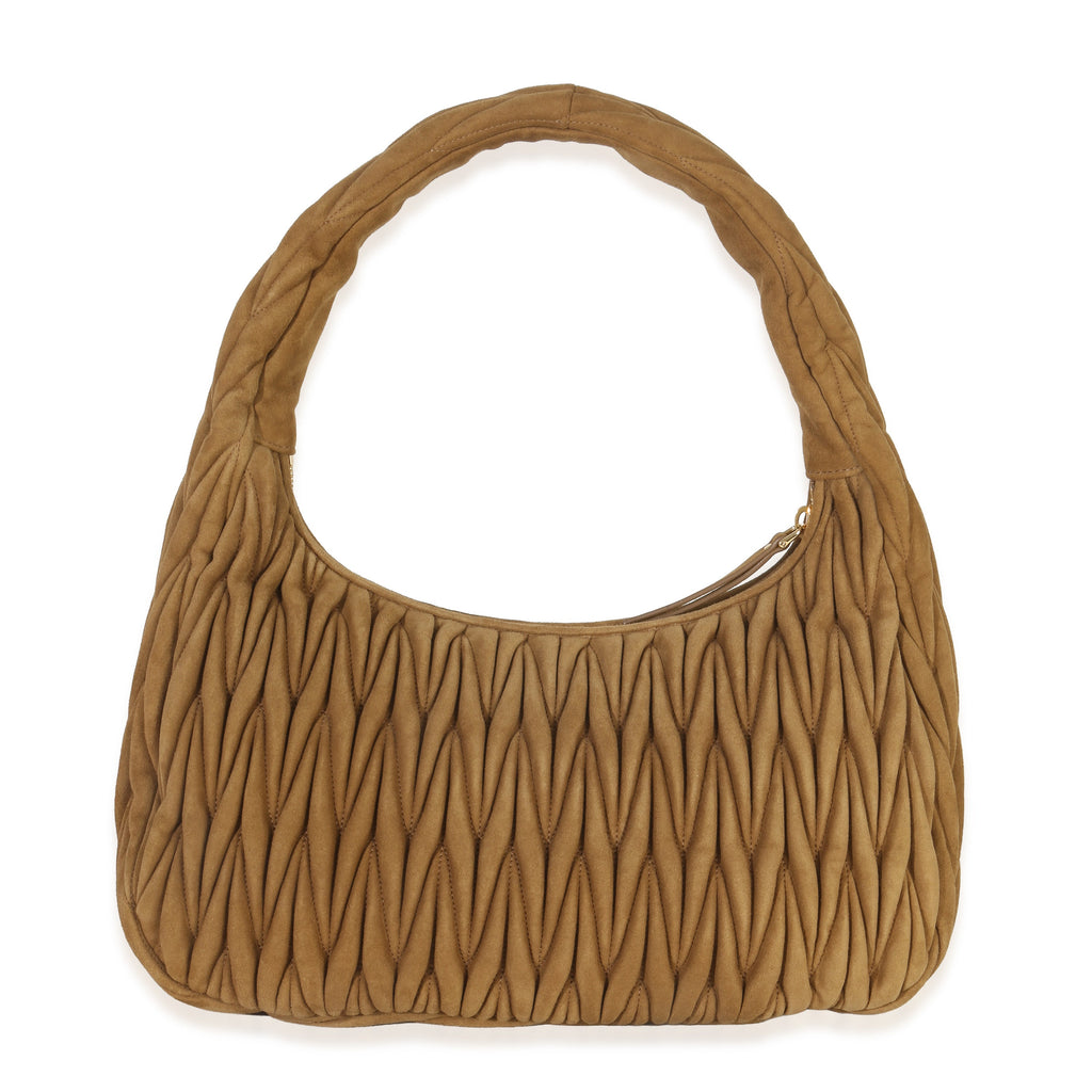 Brown Suede Matelasse Wander Hobo