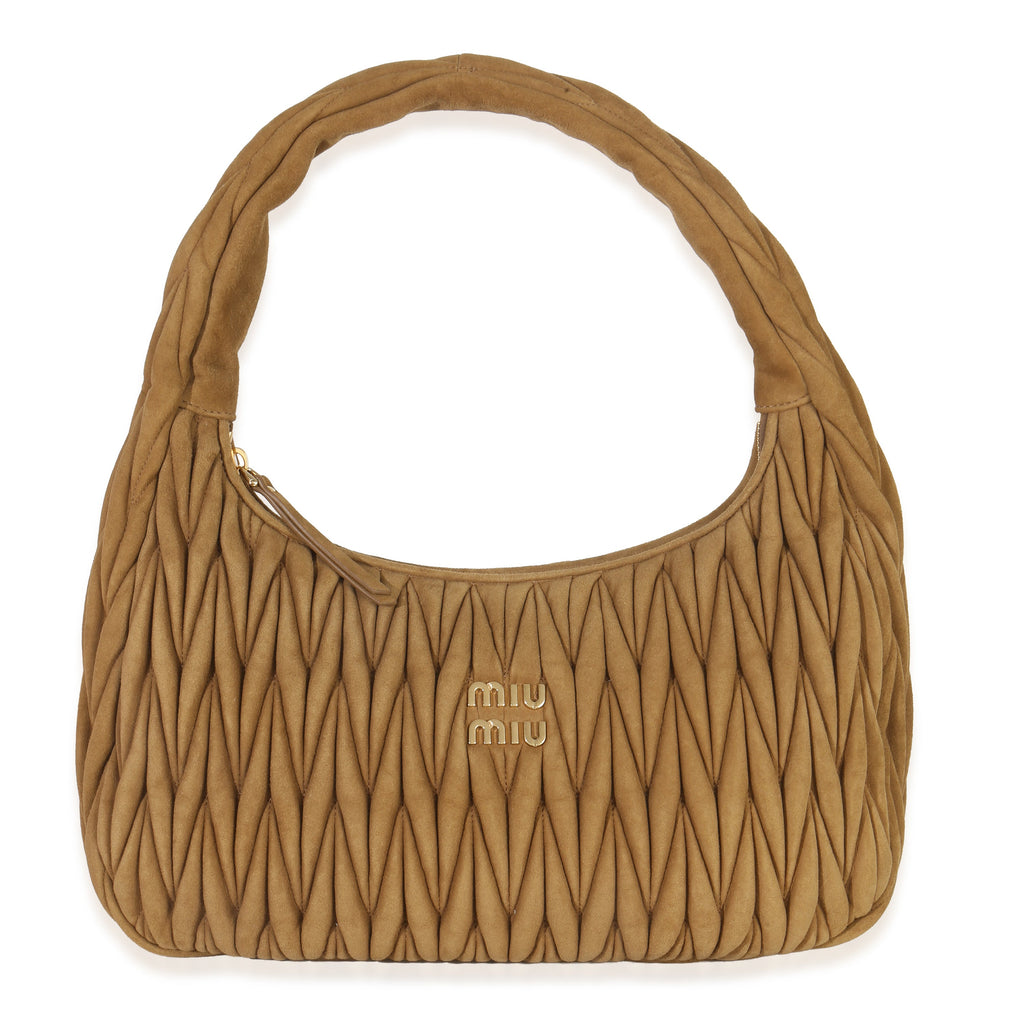 Brown Suede Matelasse Wander Hobo