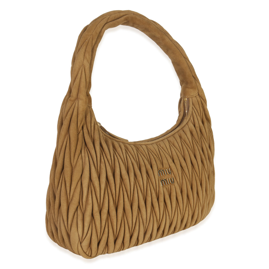 Brown Suede Matelasse Wander Hobo