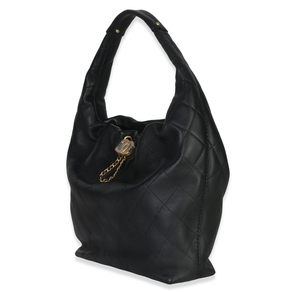 26C Black Quilted Calfskin Large Hobo