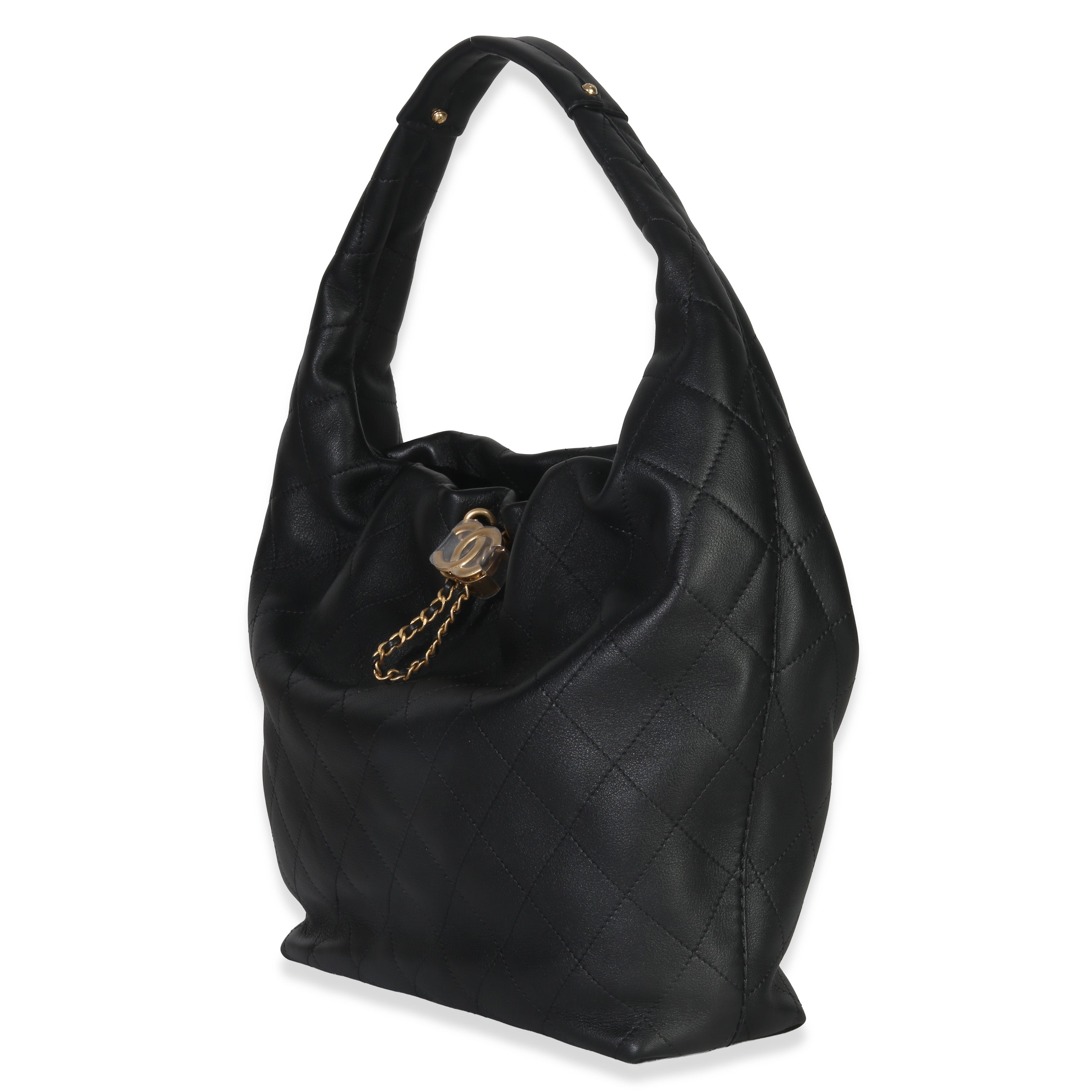 26C Black Quilted Calfskin Large Hobo