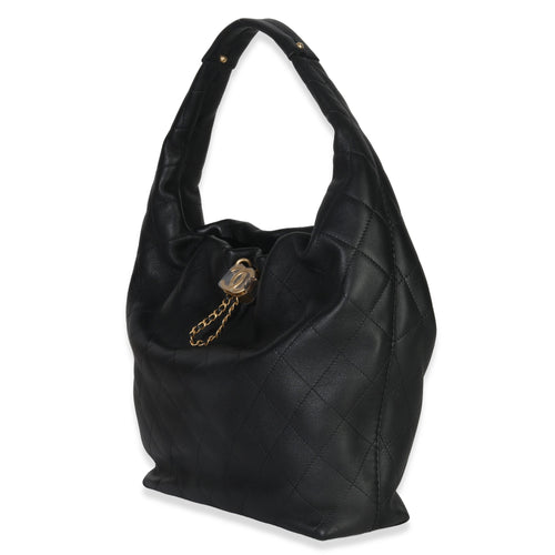 26C Black Quilted Calfskin Large Hobo