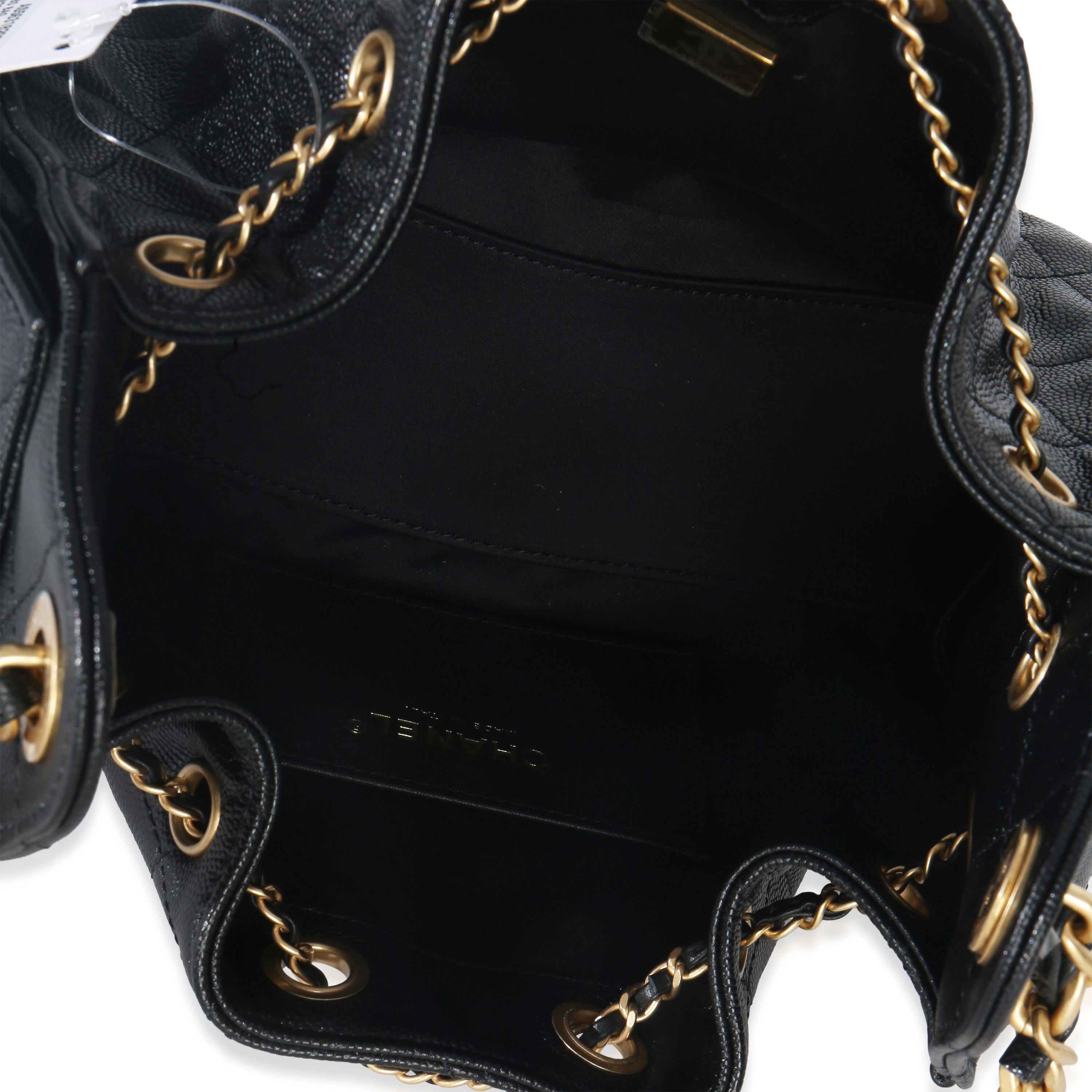 Black Quilted Caviar Mini Chanel 25 Hobo Handbag