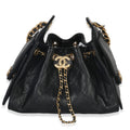Black Quilted Caviar Mini Chanel 25 Hobo Handbag