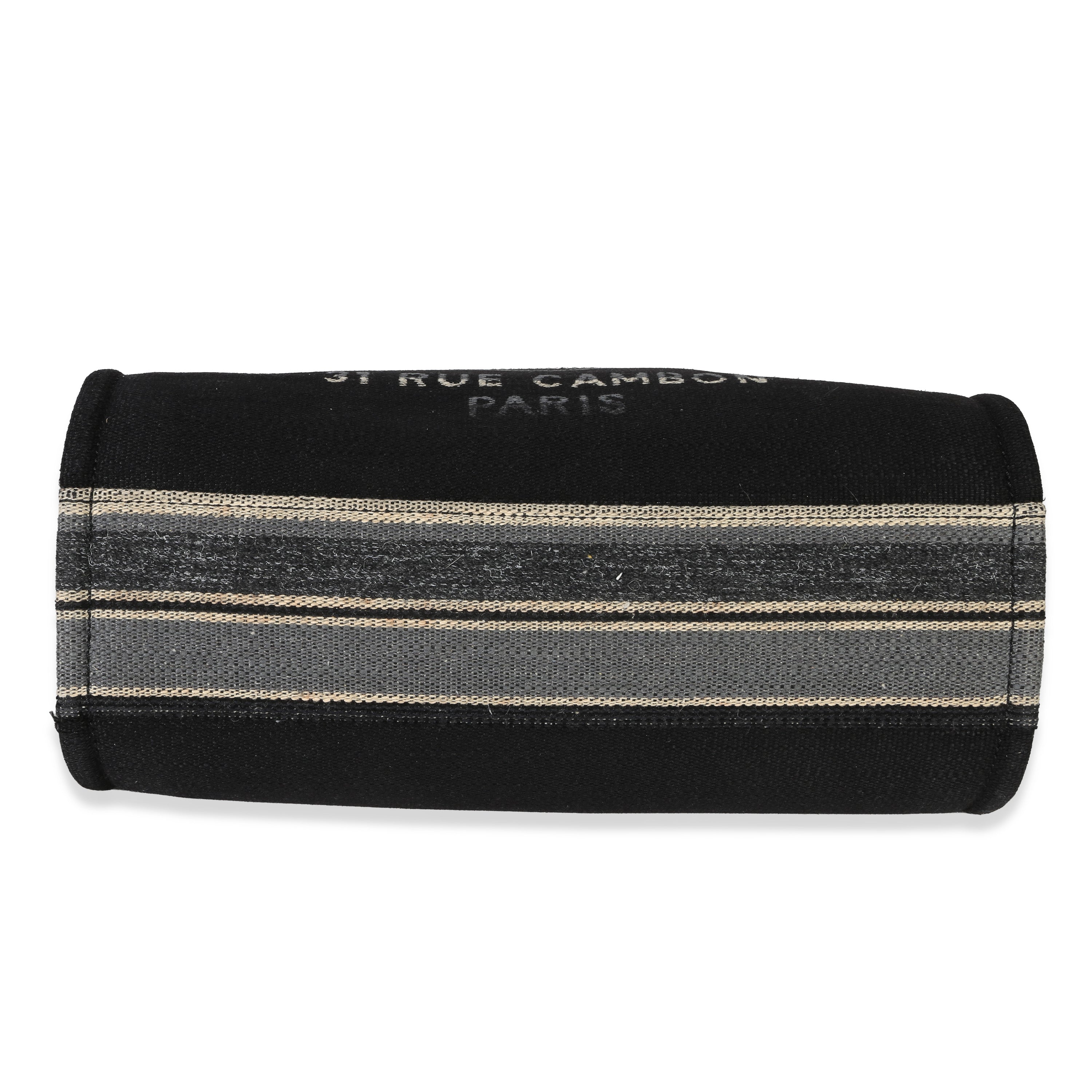 Blue Canvas Striped Small Deauville Shopping Tote