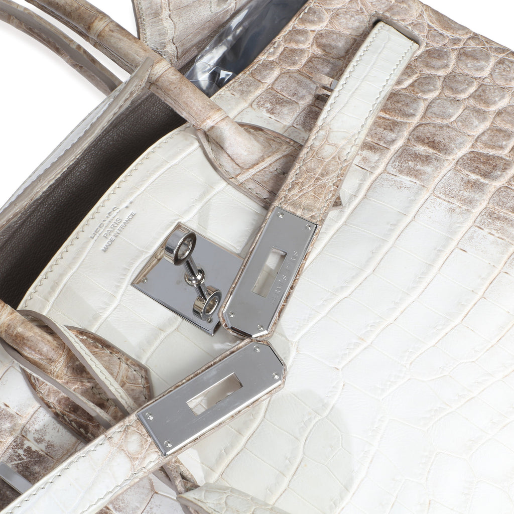 Blanc Matte Niloticus Crocodile Himalaya Birkin 30 PHW
