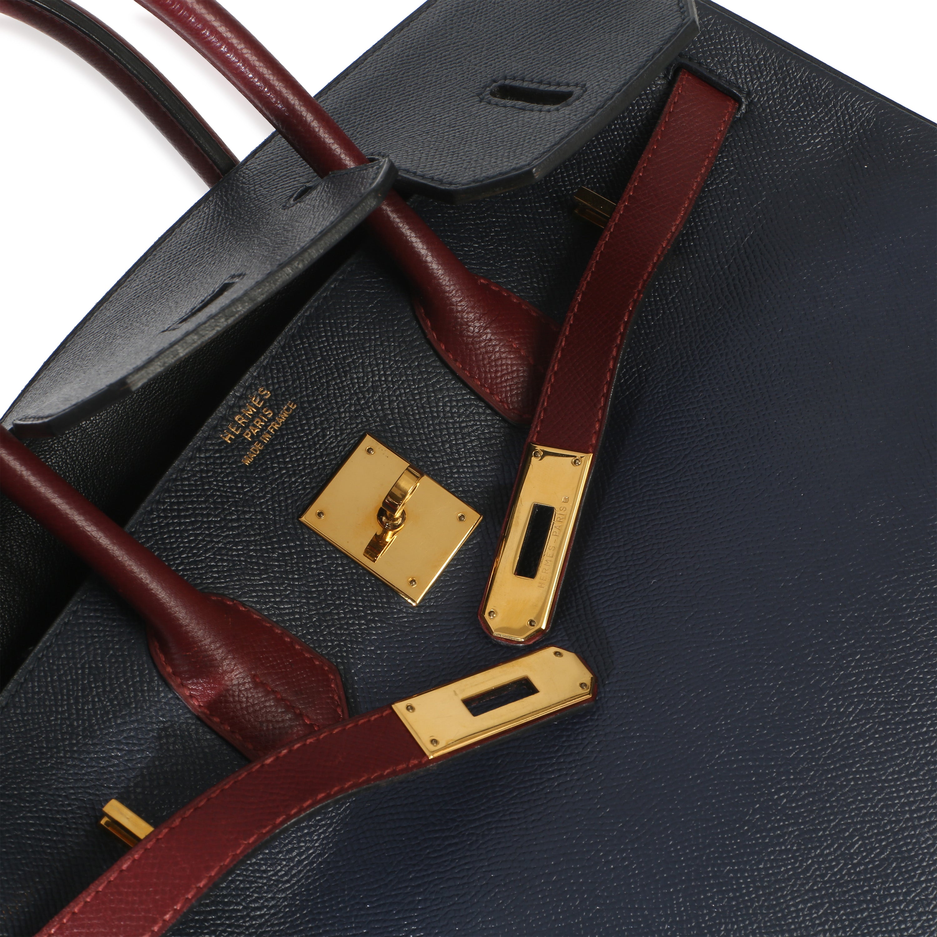 Vintage Rouge H Bleu Marine Courchevel Birkin 35 GHW