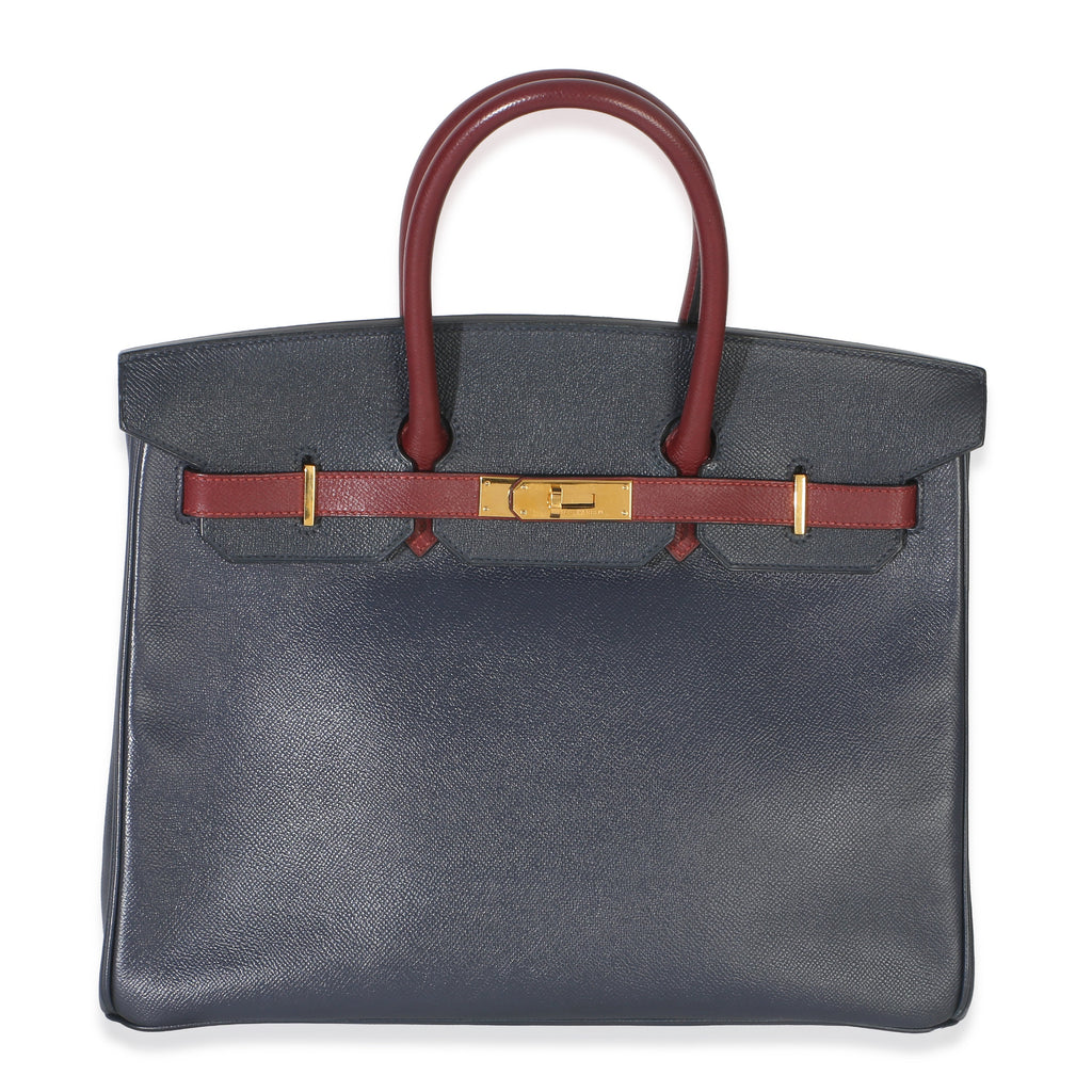 Vintage Rouge H Bleu Marine Courchevel Birkin 35 GHW