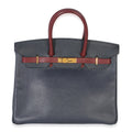 Vintage Rouge H Bleu Marine Courchevel Birkin 35 GHW