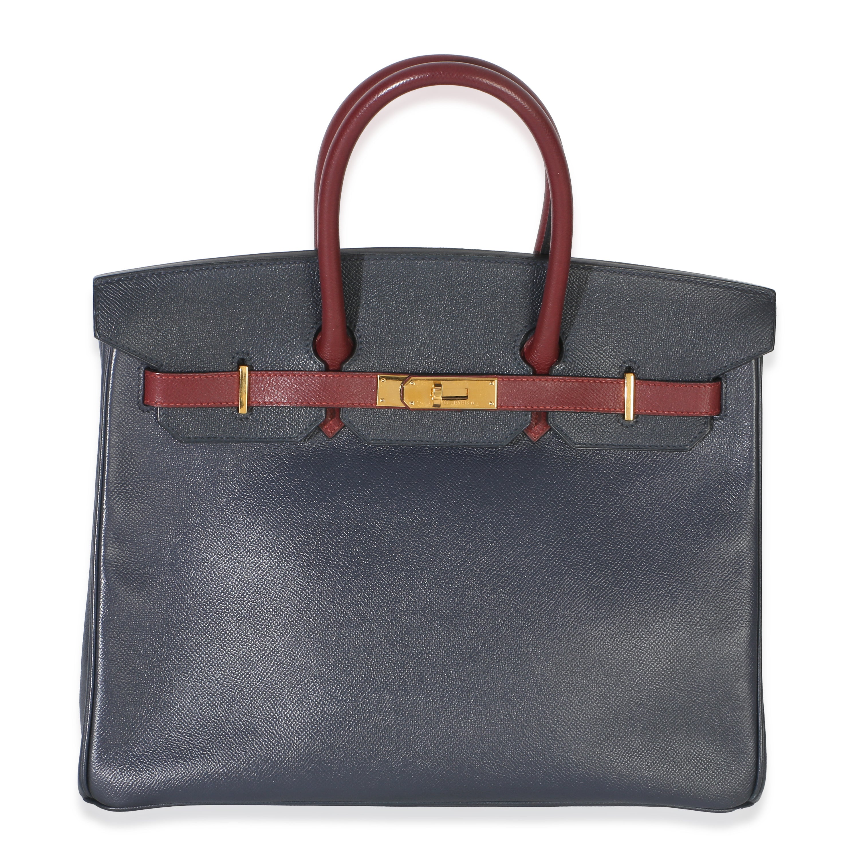 Vintage Rouge H Bleu Marine Courchevel Birkin 35 GHW