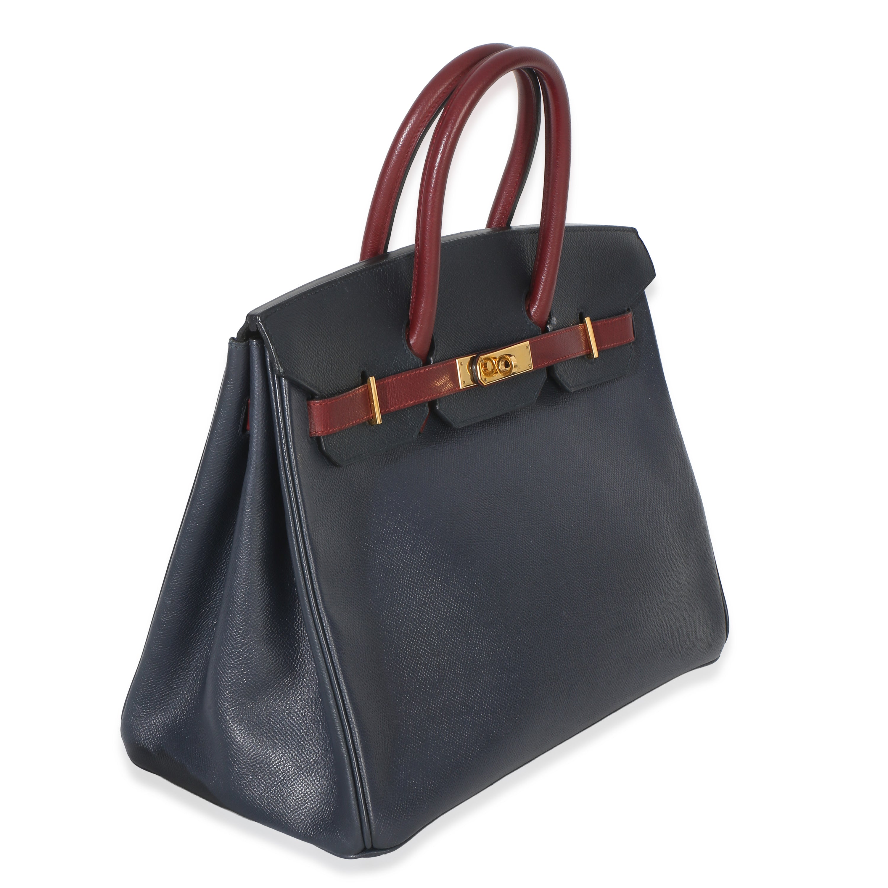 Vintage Rouge H Bleu Marine Courchevel Birkin 35 GHW