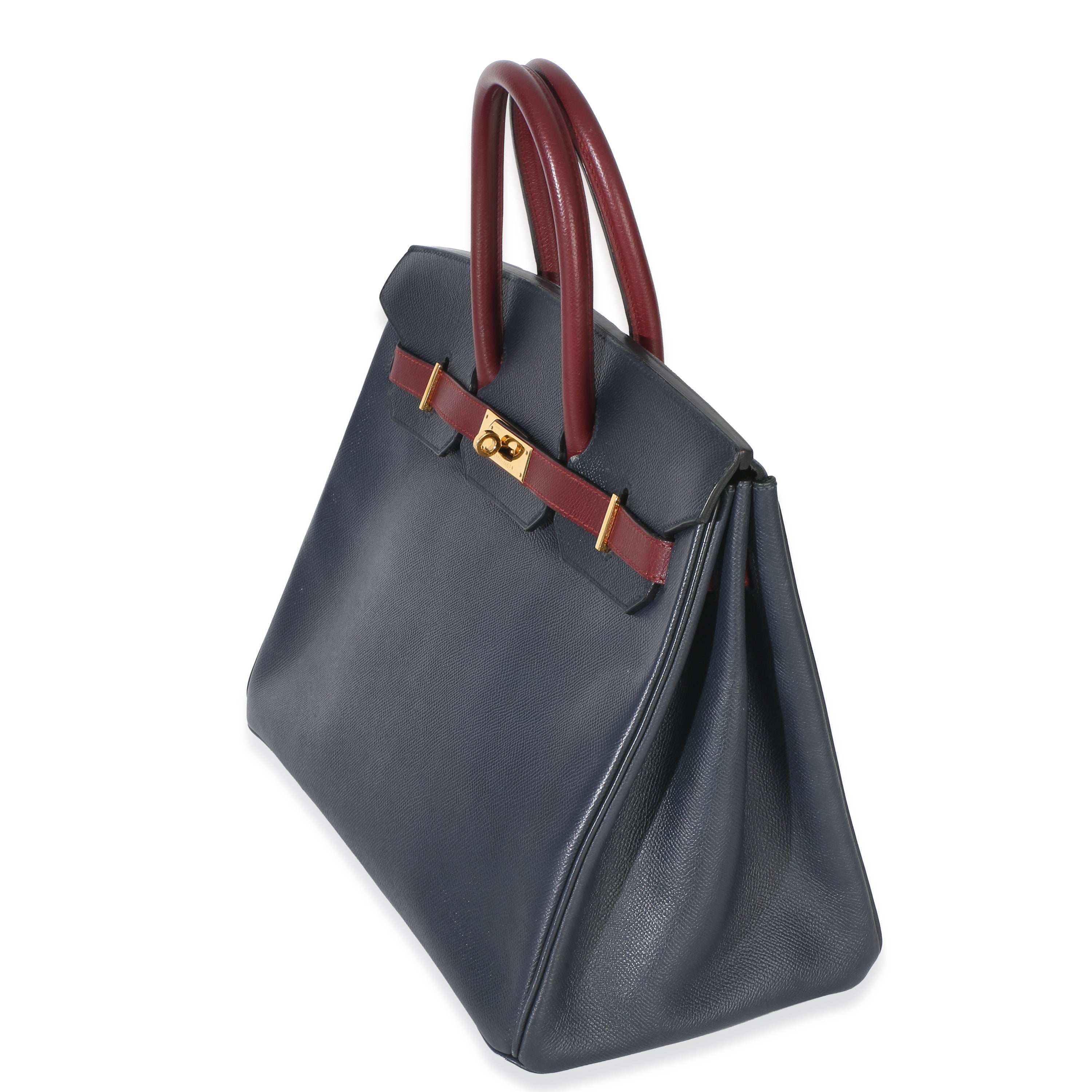 Vintage Rouge H Bleu Marine Courchevel Birkin 35 GHW
