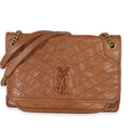 Caramel Crinkled Calfskin Matelasse Medium Niki Chain Satchel