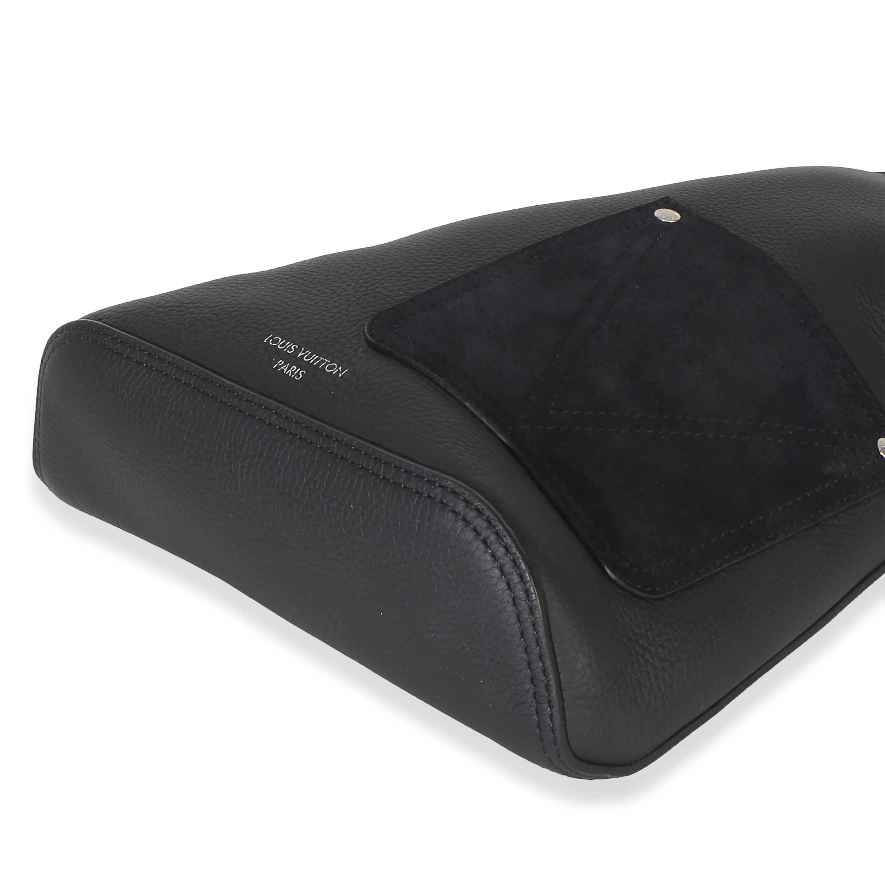 Black LV Touch Calfskin Delta Slingbag