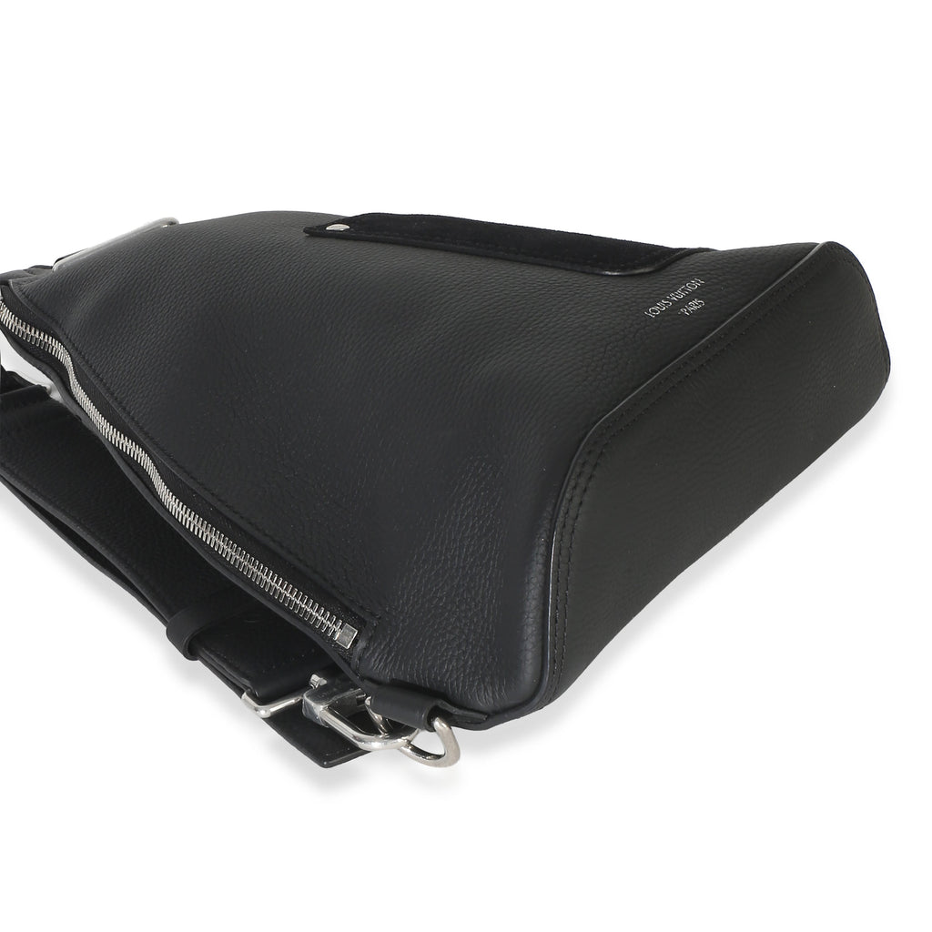 Black LV Touch Calfskin Delta Slingbag