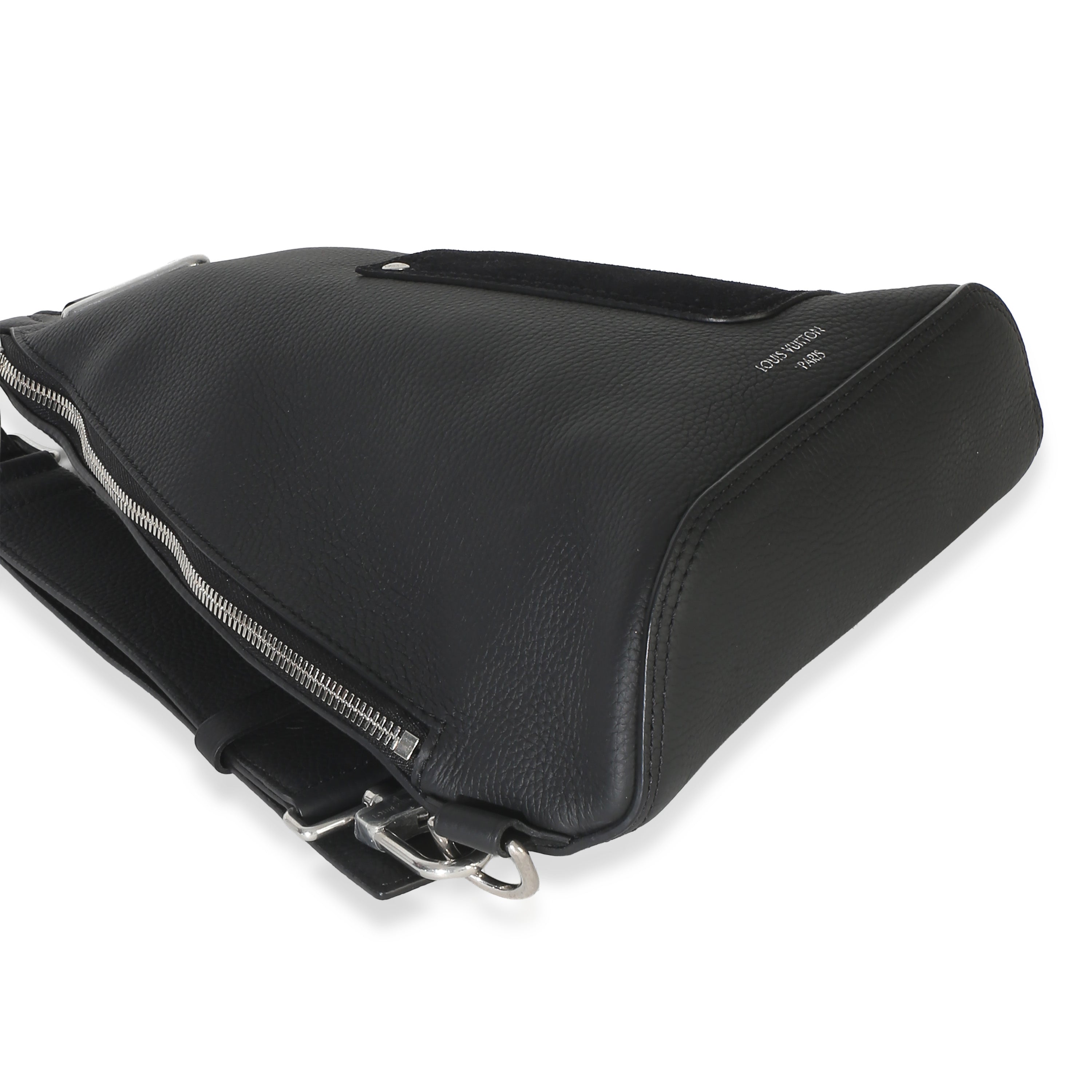 Black LV Touch Calfskin Delta Slingbag